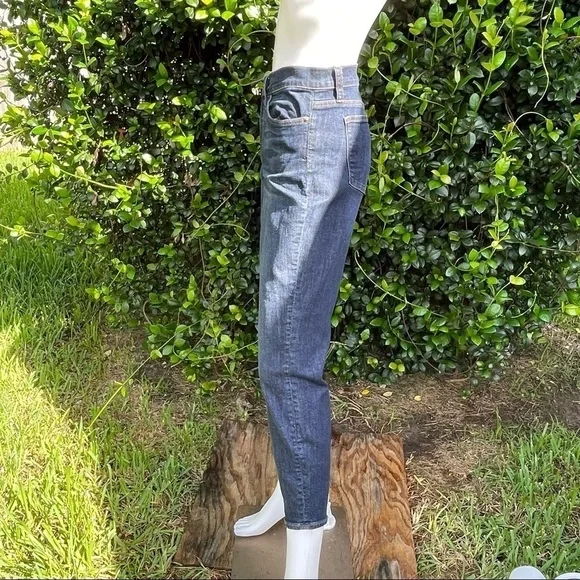 J crew toothpick dark wash tapered leg cropped stretchy mid rise jeans - Picture 8 of 10